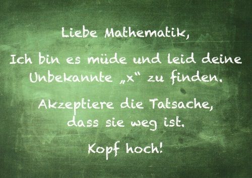 Postkarte Sprüche & Humor "Liebe Mathematik, Ich bin es"